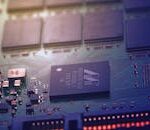 현재 이미지: Detailed image of an electronic circuit board showing microchips and intricate wiring in a modern technological setting.