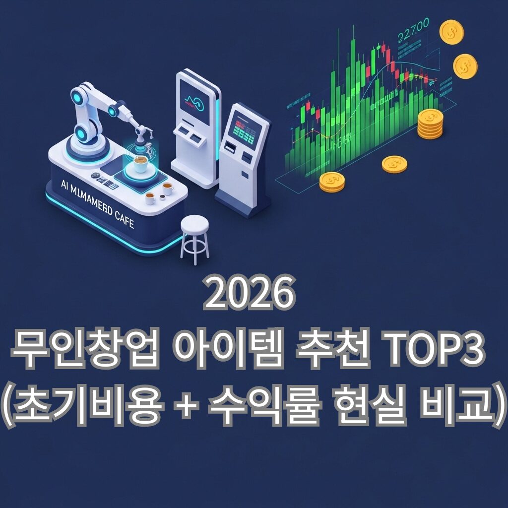 2026 무인창업 아이템 추천 TOP3 (초기비용 + 수익률 현실 비교)