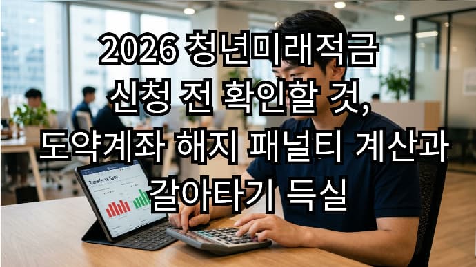 2026 청년미래적금 신청 전 확인할 것, 도약계좌 해지 패널티 계산와 갈아타기 득실