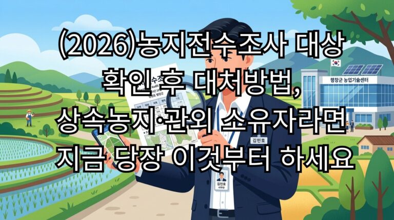 (2026)농지전수조사 대상 확인 후 대처방법, 상속농지·관외 소유자라면 지금 당장 이것부터 하세요