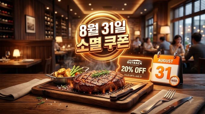 아웃백 8월 쿠폰, 아웃백 할인 방법
